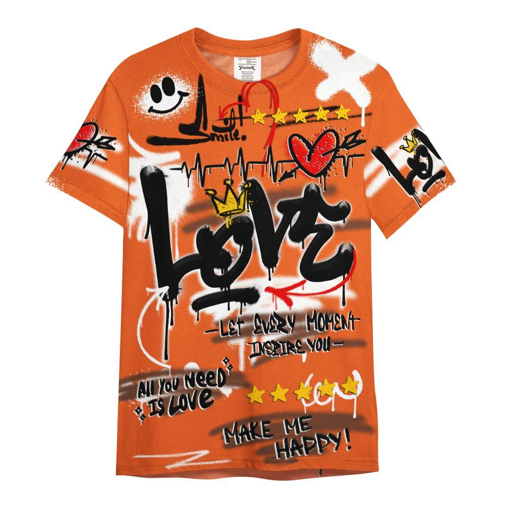 Shirt To Match High OG Starfish 1s - Happy Love Beats Graffiti Streetwear All Over Print