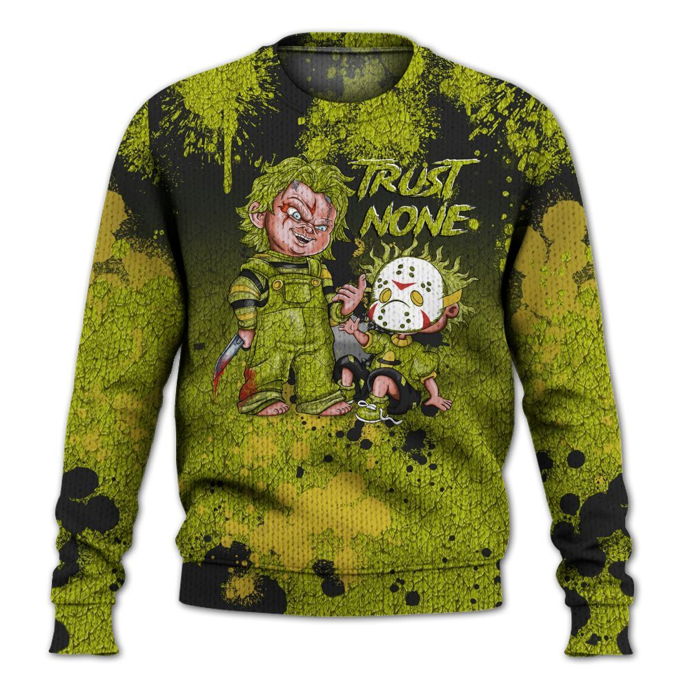 Knitted Sweater To Match Dunk Low QS Halloween Skull - Trust No One Scary