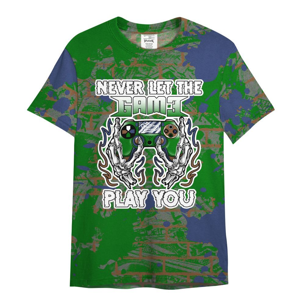 Shirt To Match Midnight Navy 13s - PlayGame Skull Brick All Over Print
