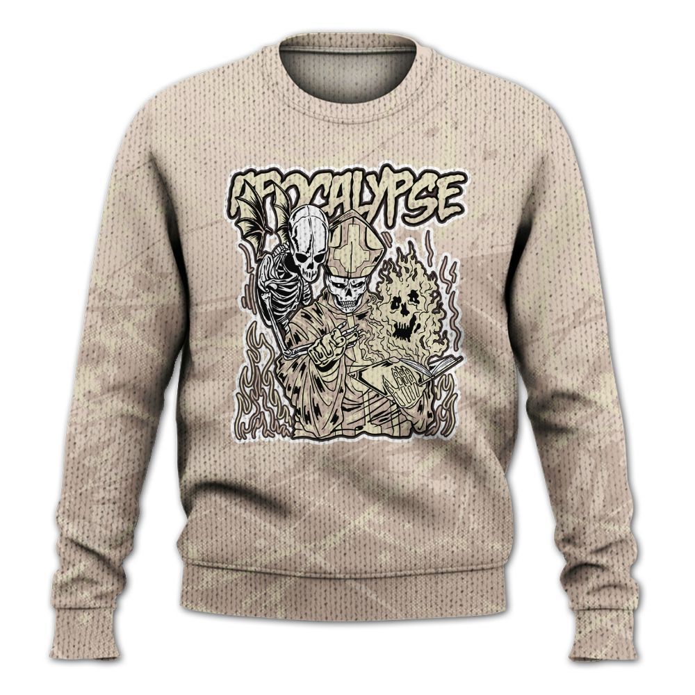 Knitted Sweater To Match A Ma Maniere X Fossil Stone 4s - Apocalypse Skeleton Profound