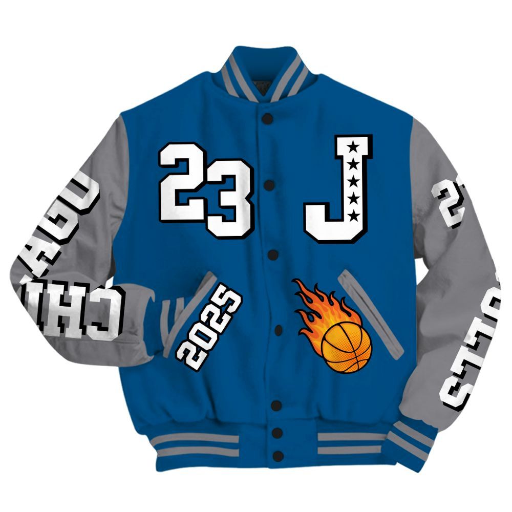 Varsity Jacket To Match High OG True Blue 1s - Chicago 23 Basketball All Over Print
