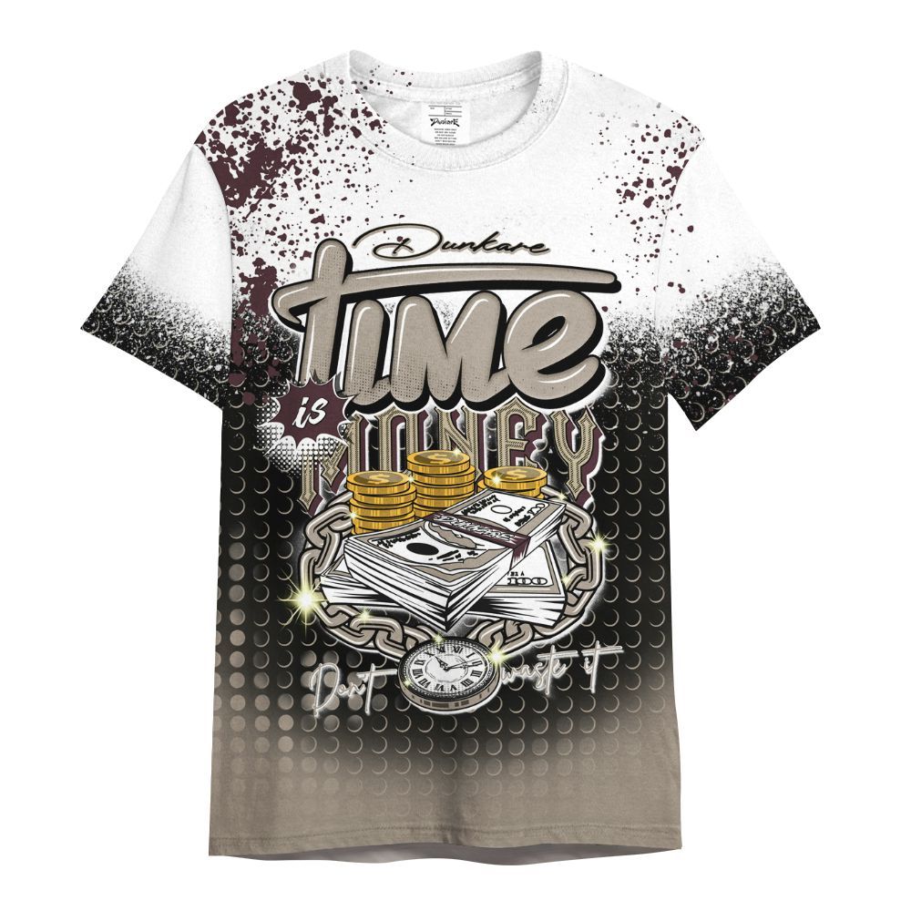 Shirt To Match AMM Retro Phantom 4s - Halftone Time Is Money All Over Print