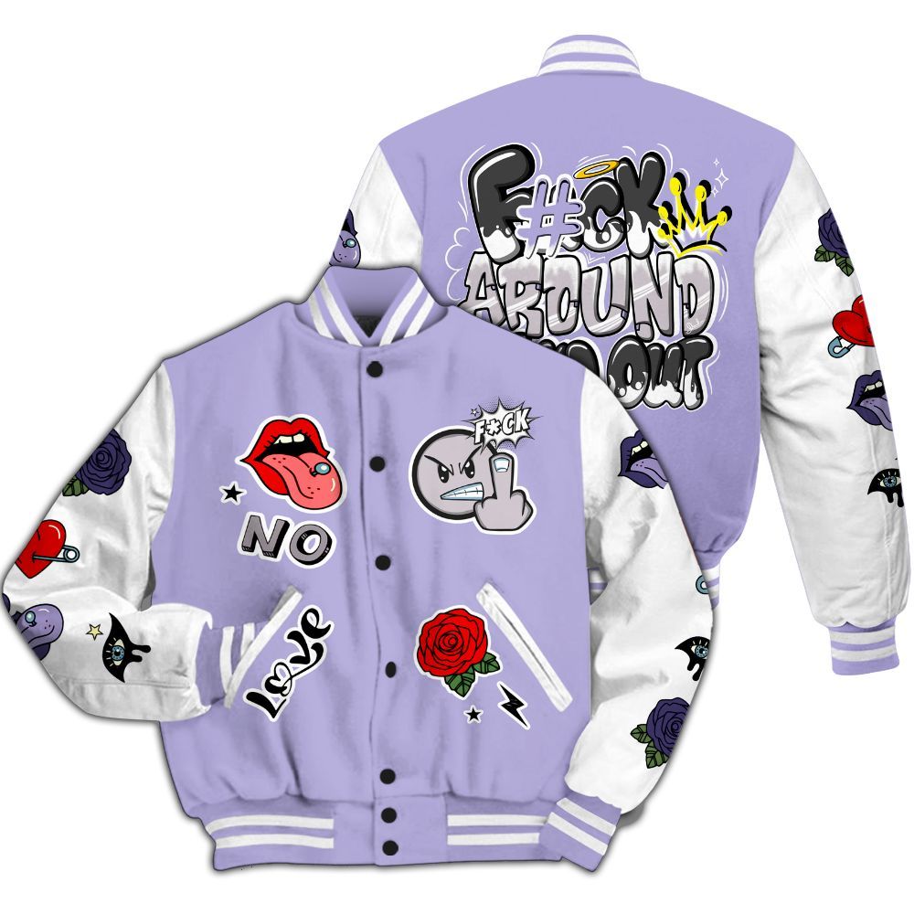 Varsity Jacket To Match Low Pure Violet 11s - FK Around Find Out All Over Print