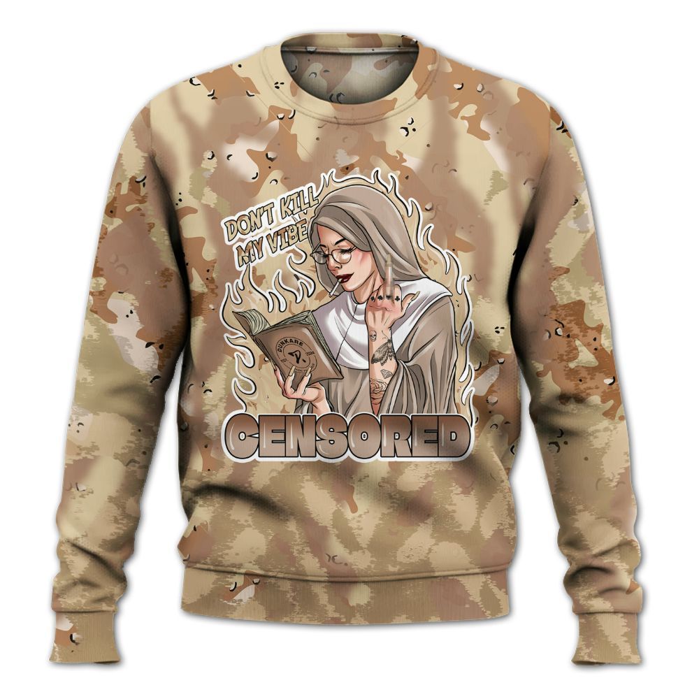 Sweatshirt To Match Desert Camo 3s - Censoredz Burn All Over Print