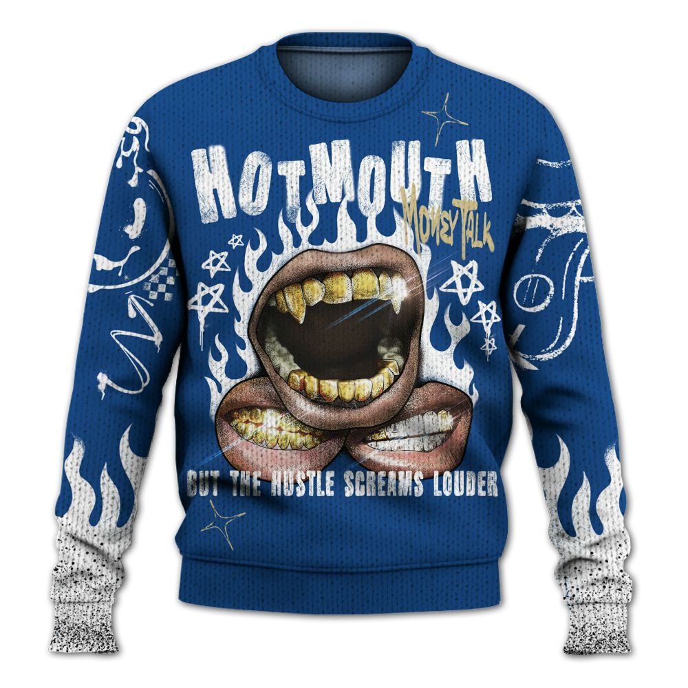 Knitted Sweater To Match Air Ship Royal Blue - Mouth Burning Street Style