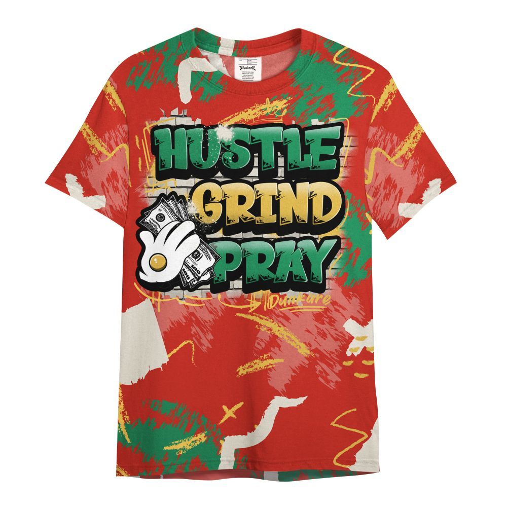 Shirt To Match Retro El Vuelo 3s Shirt, Hustle Grind Pray Graphic Street Style All Over Print