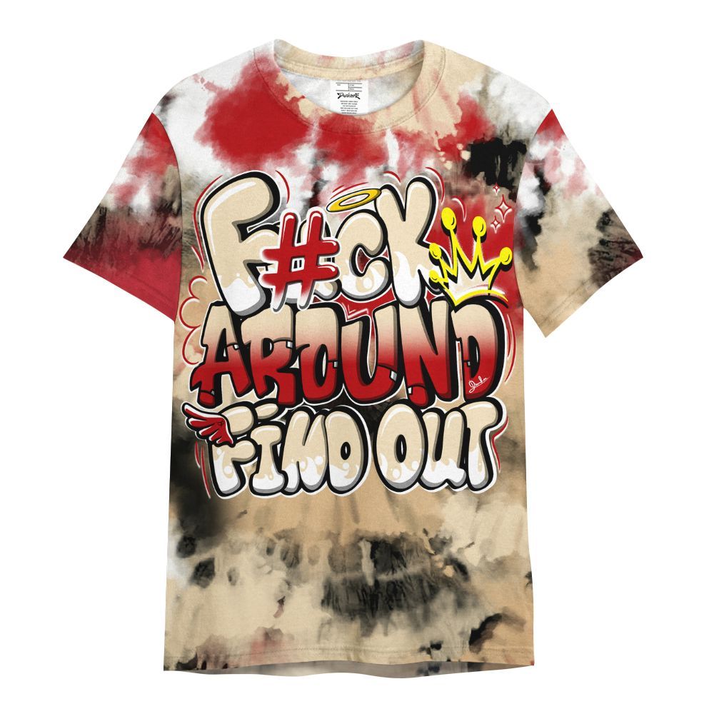 Shirt To Match Dunk Low Strawberry Waffle - Tie Dye FK Around Find Out All Over Print