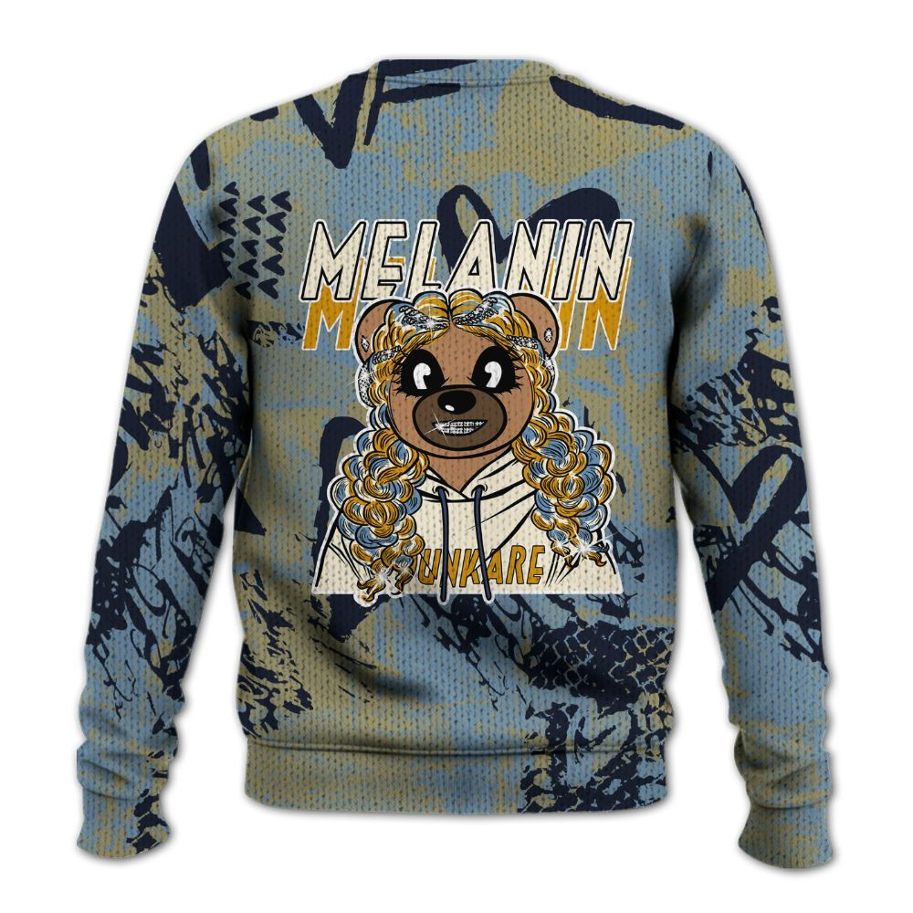 Knitted Sweater To Match High OG First In Flight 1s - Pigments Bear Heart Grunge