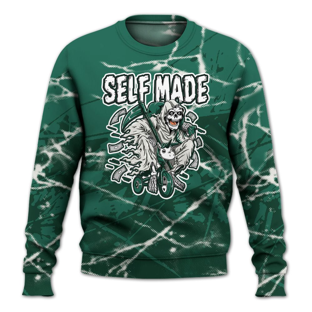 Sweatshirt To Match Oxidized Green 4s - Self Make Skeleton Profound All Over Print