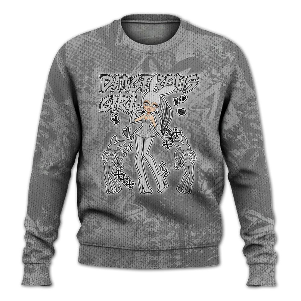 Knitted Sweater To Match Black Wolf Grey 12s - Dangerous.Girl Heart Grunge
