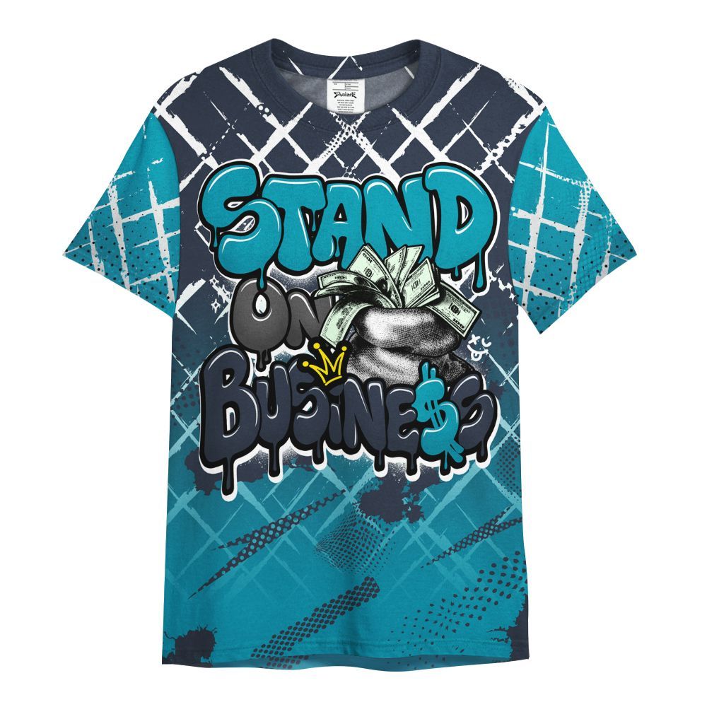 Shirt To Match Retro Obsidian 13s - Halftone Stand Business Dripping All Over Print