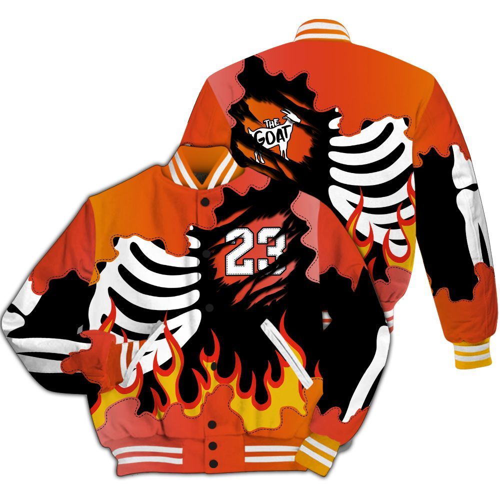 Varsity Jacket To Match Dunk High Candy Corn - Burning Skeleton 23 G.O.A.T All Over Print