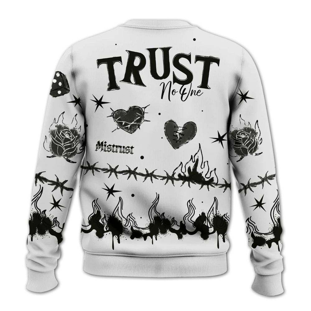 Sweatshirt To Match Baroque Brown 12s - Trust No One Snake-Bite Doodle Crayon All Over Print