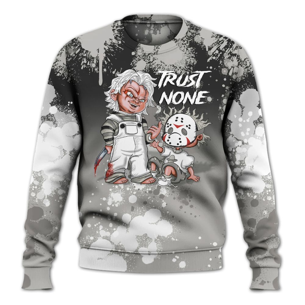 Sweatshirt To Match Low OG Phantom 1s - Trust No One Scary All Over Print