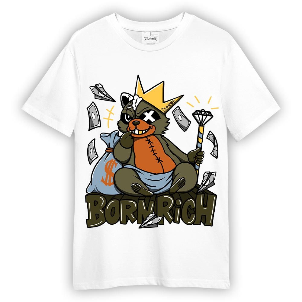 Shirt To Match T-Shirt Born Rich Raccoon, Olive 5s T-Shirt To Match Sneaker 2404 DNY