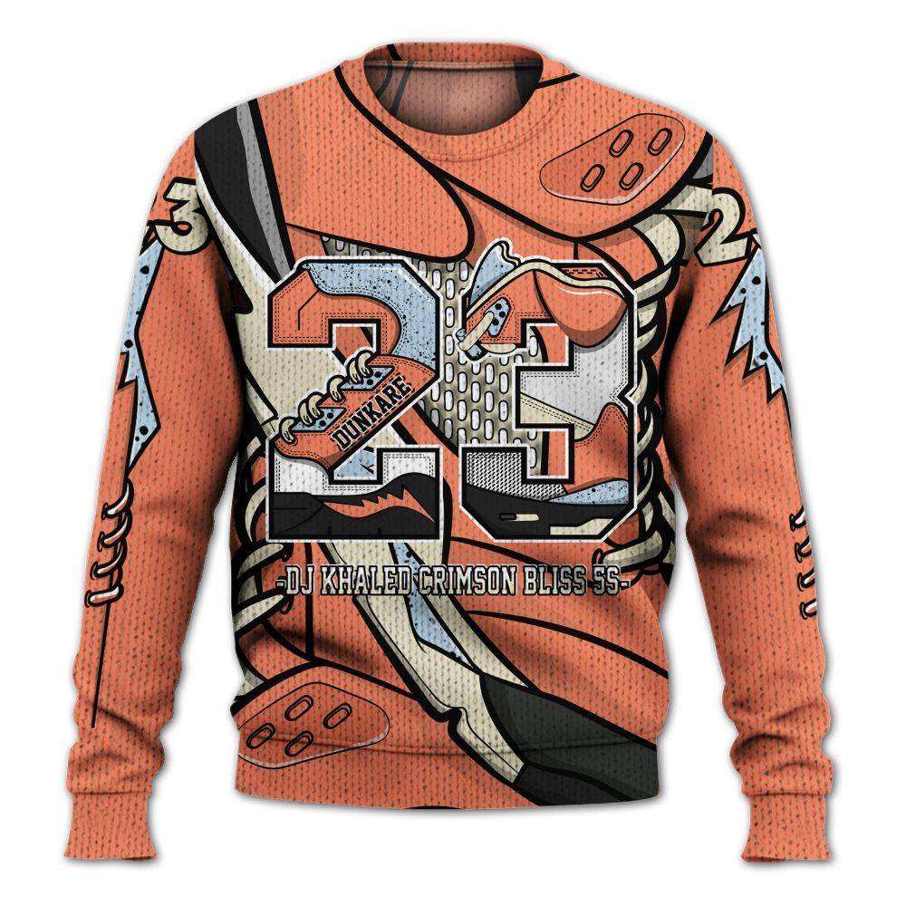 Sweater To Match DJ Khaled Crimson Bliss 5s - Number 23 Style 5s Graphic