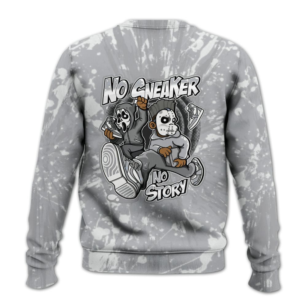 Sweatshirt To Match Low OG Wolf Grey 1s - Sneakers Make Story Graphic Luxury All Over Print