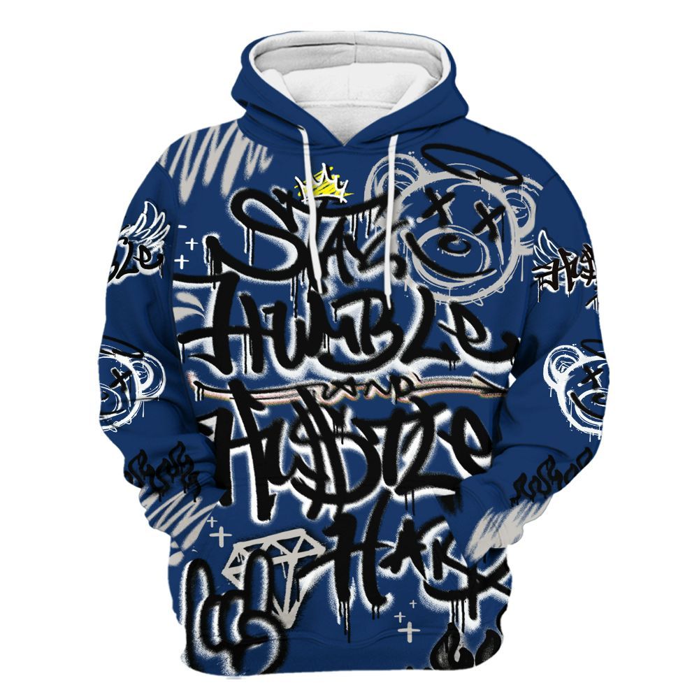 Hoodie To Match High OG Deep Royal Blue 1s - Humble Drip Streetwear Graffity All Over Print