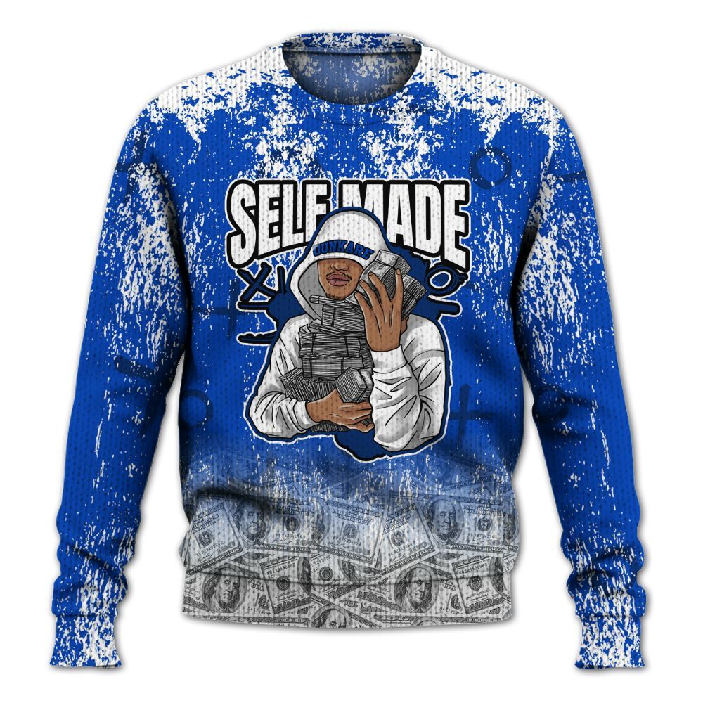 Knitted Sweater To Match Low Game Royal 1s - Selfmade Unique Grunge
