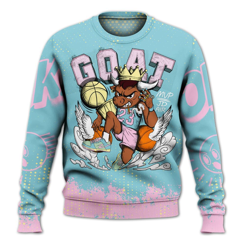 Sweatshirt To Match SB Dunk Low Visty - FlightMan Number 23 G.O.A.T All Over Print