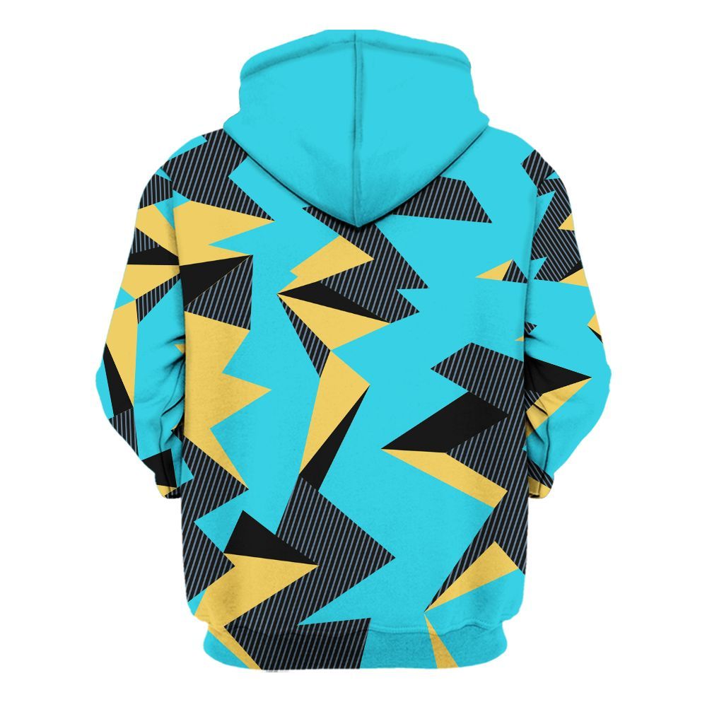 Hoodie To Match Retro Gamma Blue 11s - Geometric Camouflage Pattern All Over Print