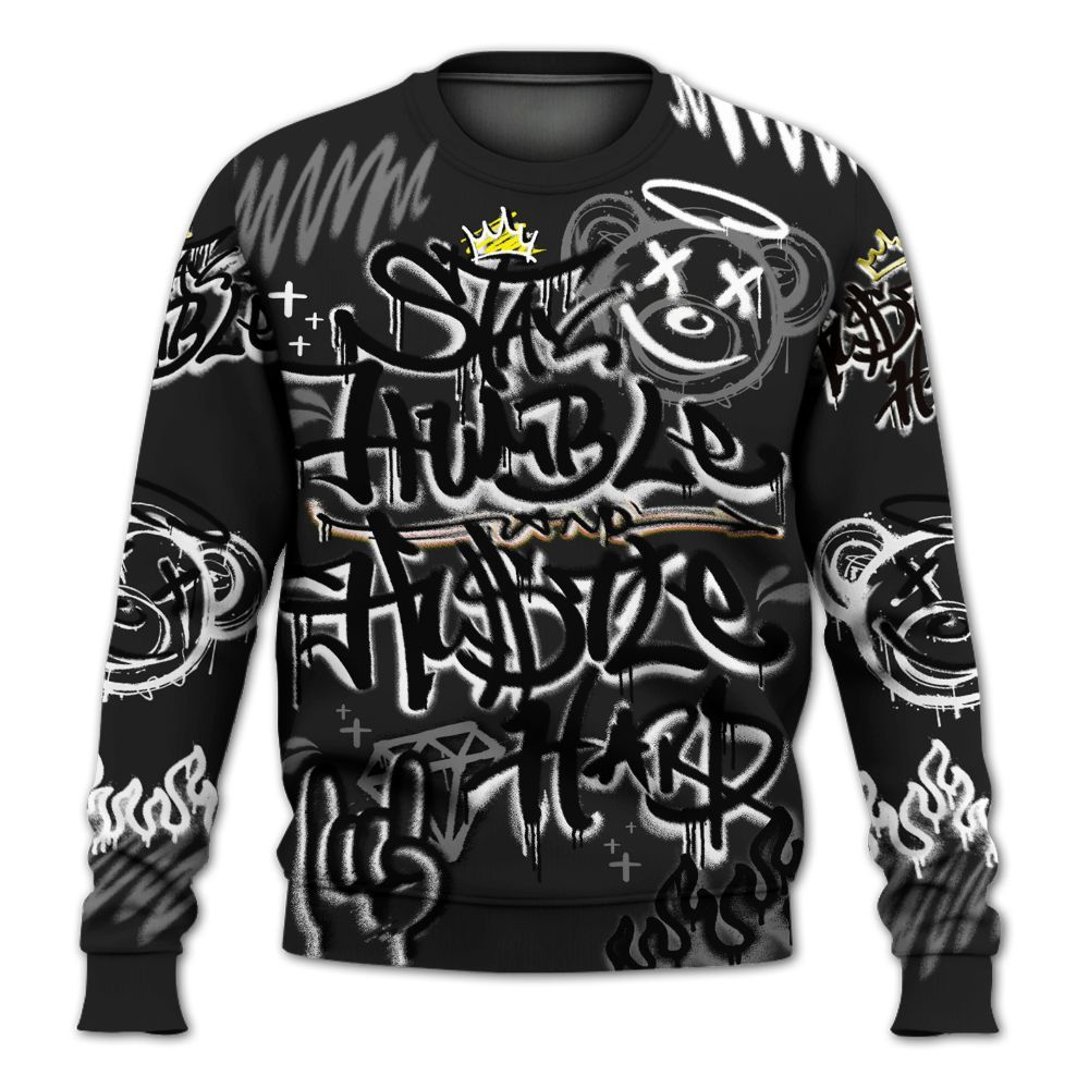 Sweatshirt To Match Black Cat NET 4s - Humble Drip Streetwear Graffity All Over Print