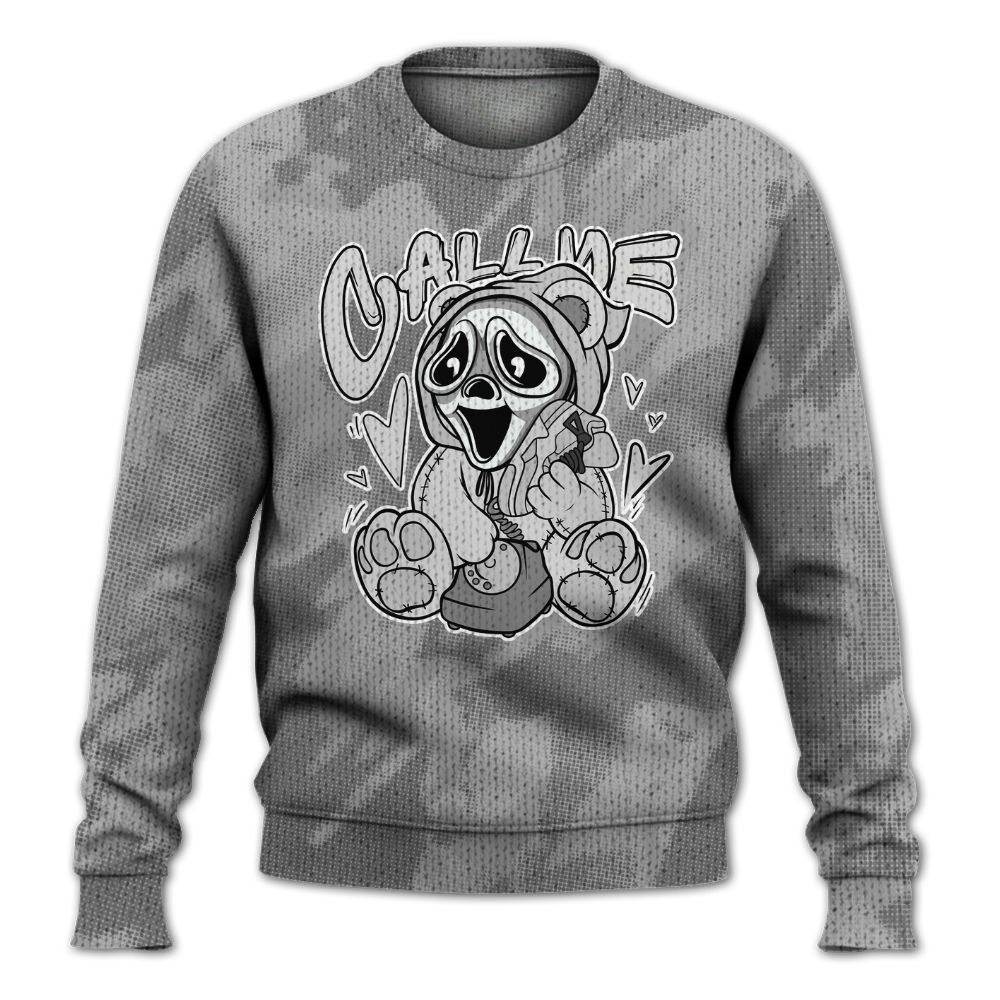 Knitted Sweater To Match Black Wolf Grey 12s - Call Me Bear Abstract Halftone