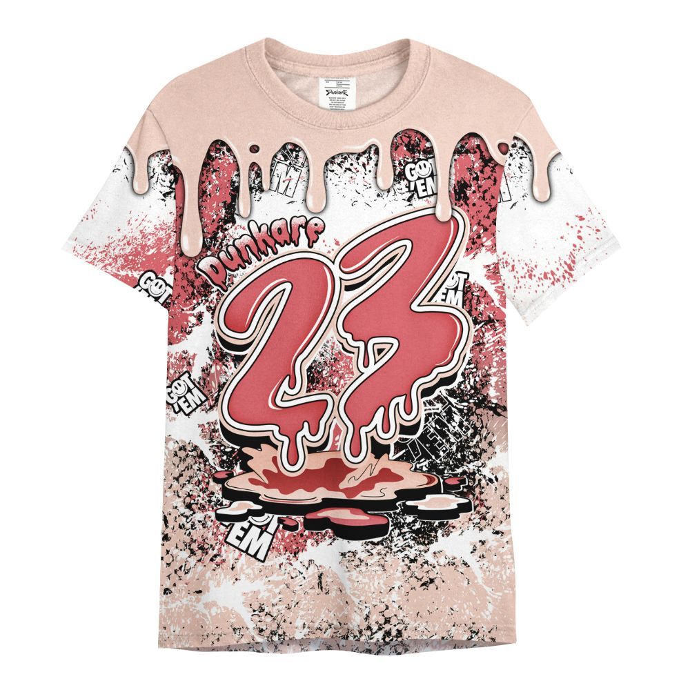 Shirt To Match Washed Coral 2s Shirt, Dripping 23 Drip All Over Print