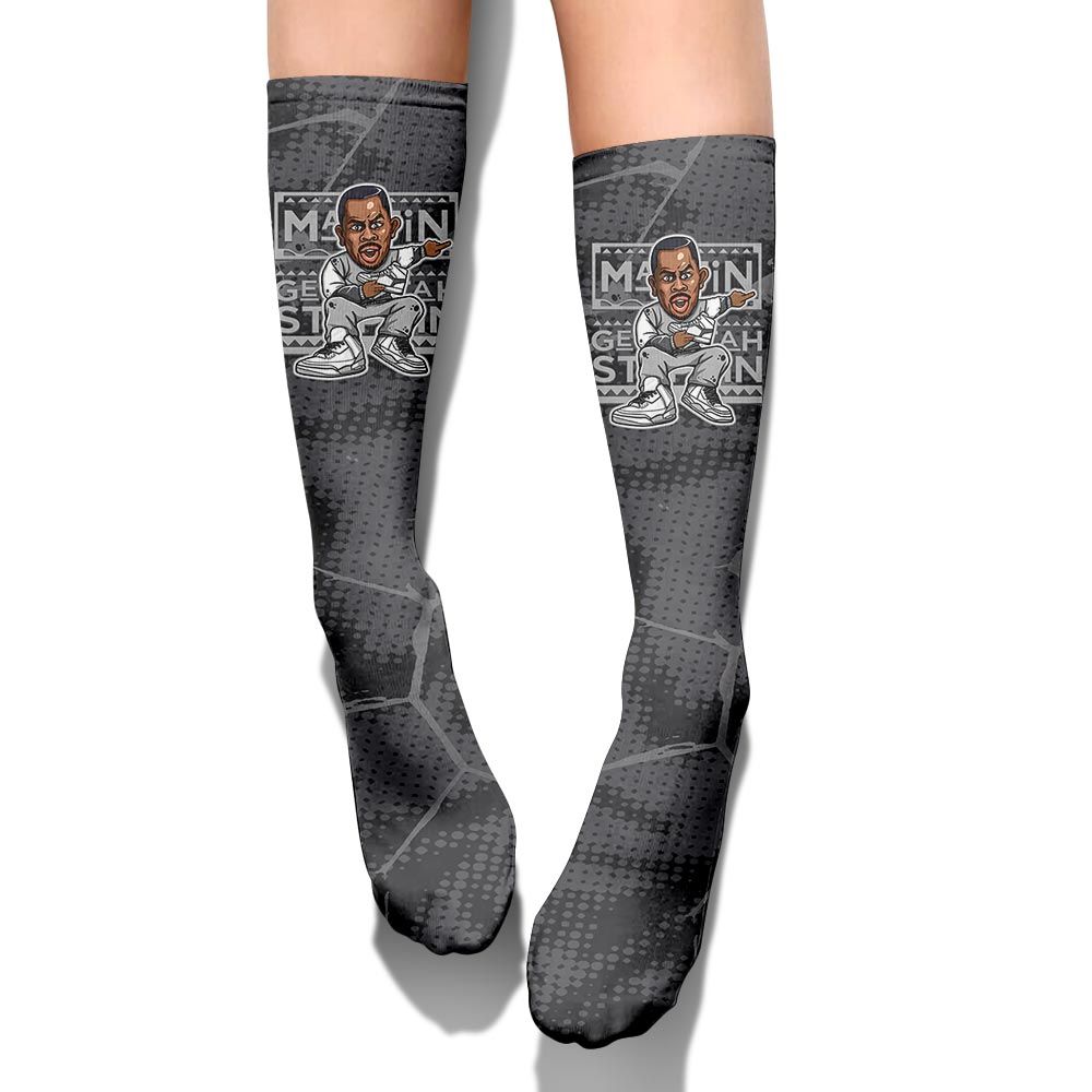 Sock To Match White Thunder 4s - Get Tag Sneakers Steppin' Graphic