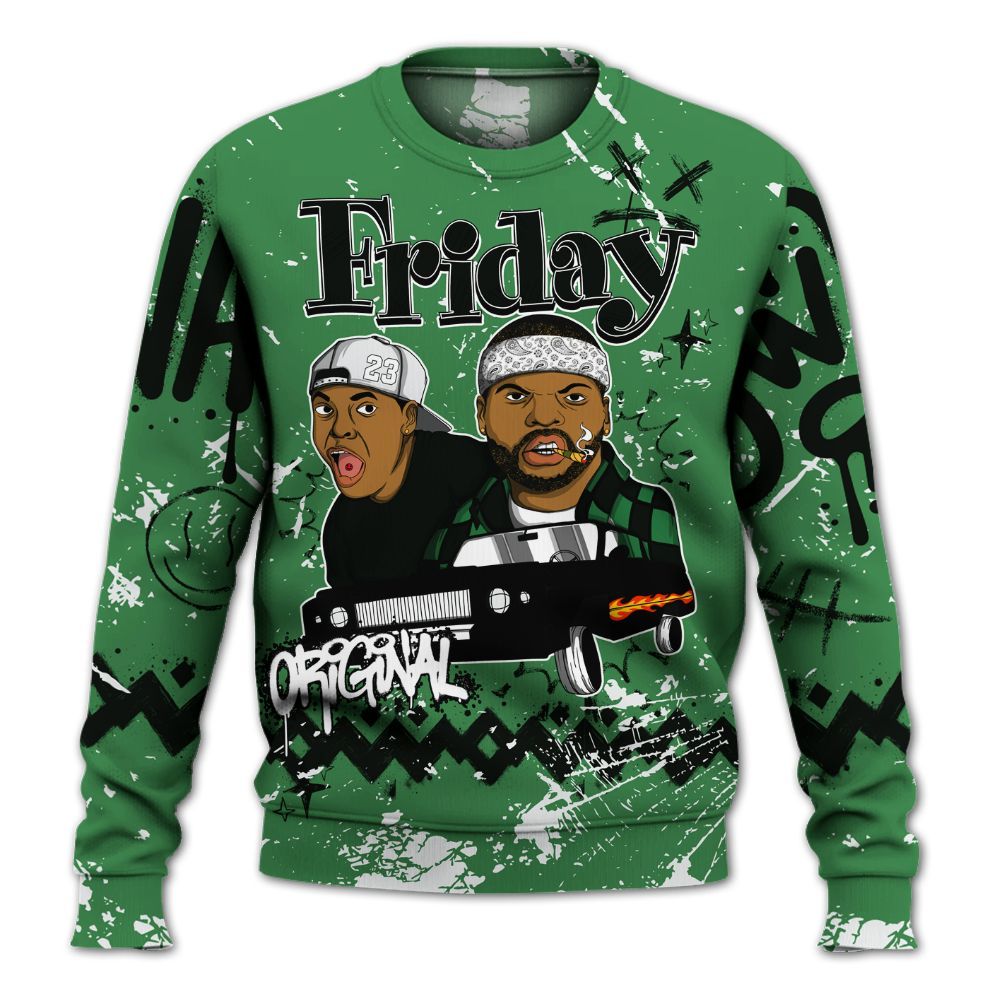 Sweatshirt To Match Lucky Green 1s - Friday Sneaker Crayon All Over Print
