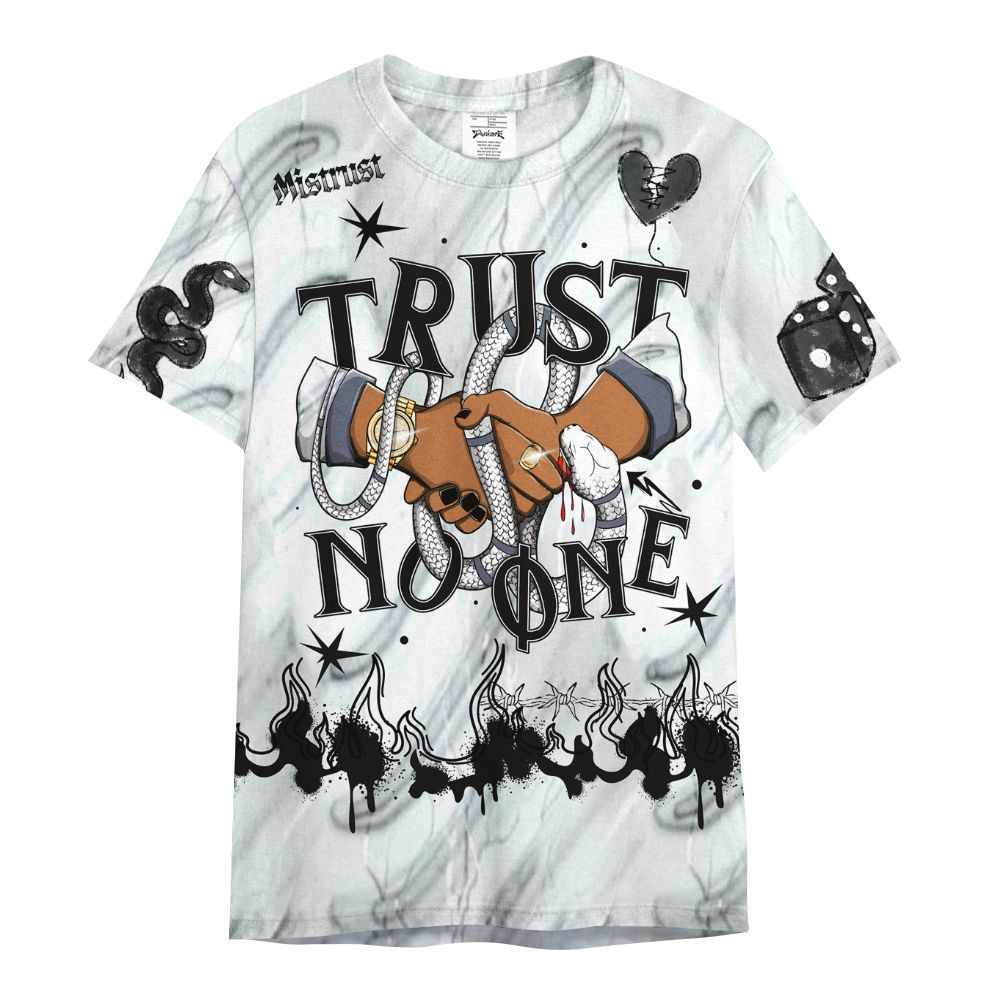 Shirt To Match Air Foamposite Jin Kazama - Trust No One Snake-Bite Doodle Crayon All Over Print