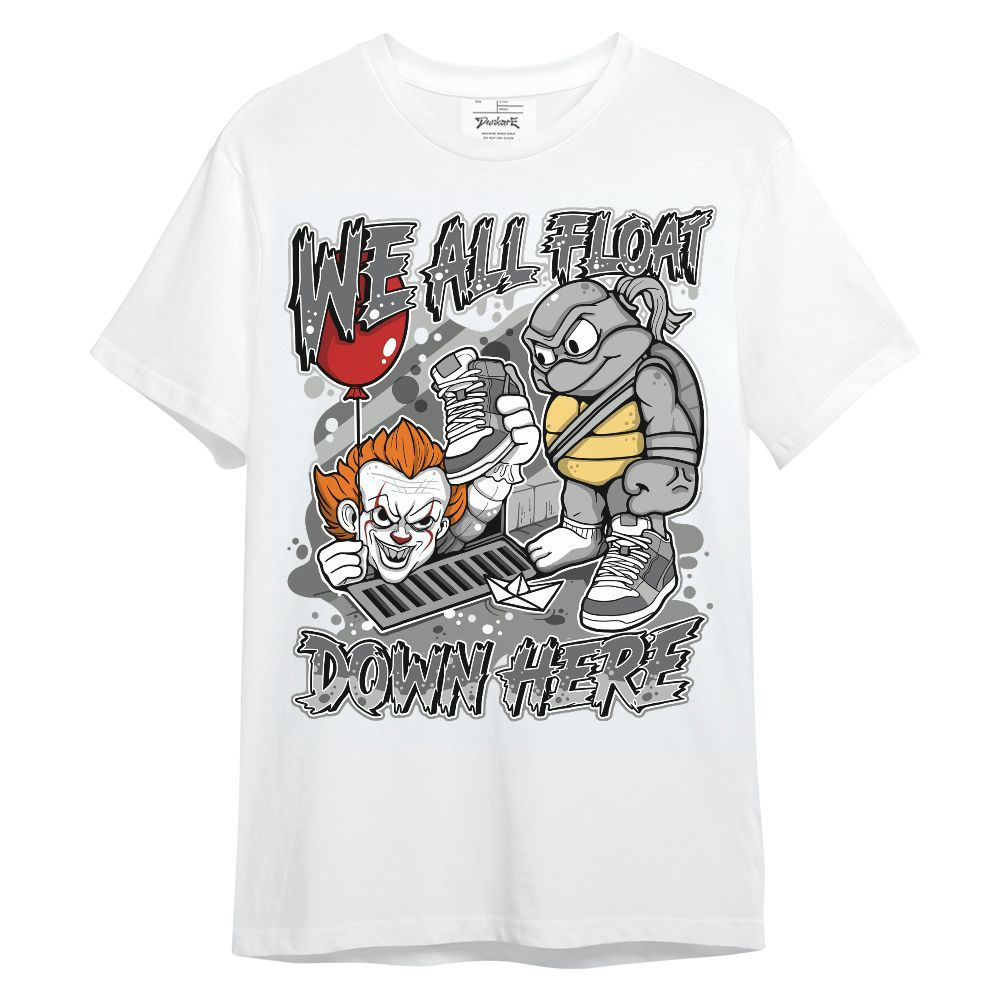 Shirt To Match Retro Wet Cement 4s - We All Float Down Halloween Graphic Unisex Shirt