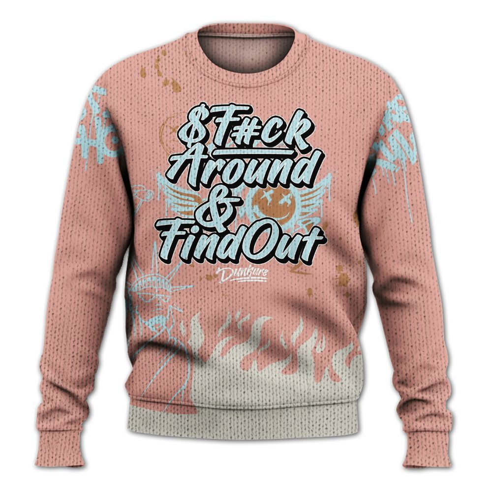 Knitted Sweater To Match Dunk Low Glacier Arctic - Graphic Fck Around Find Out