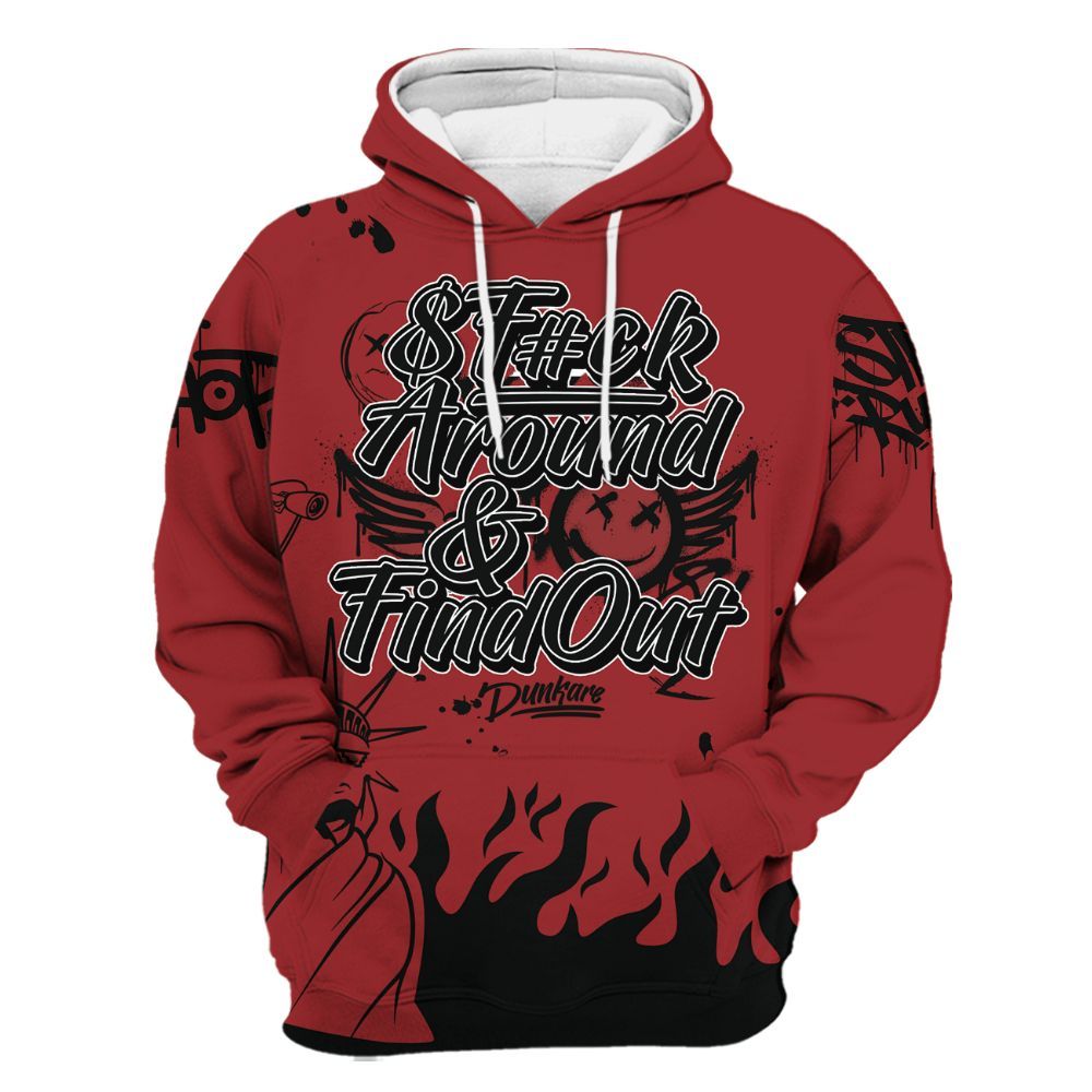 Hoodie To Match Alternate Flu Game 12s - Graphic Fck Around Find Out All Over Print