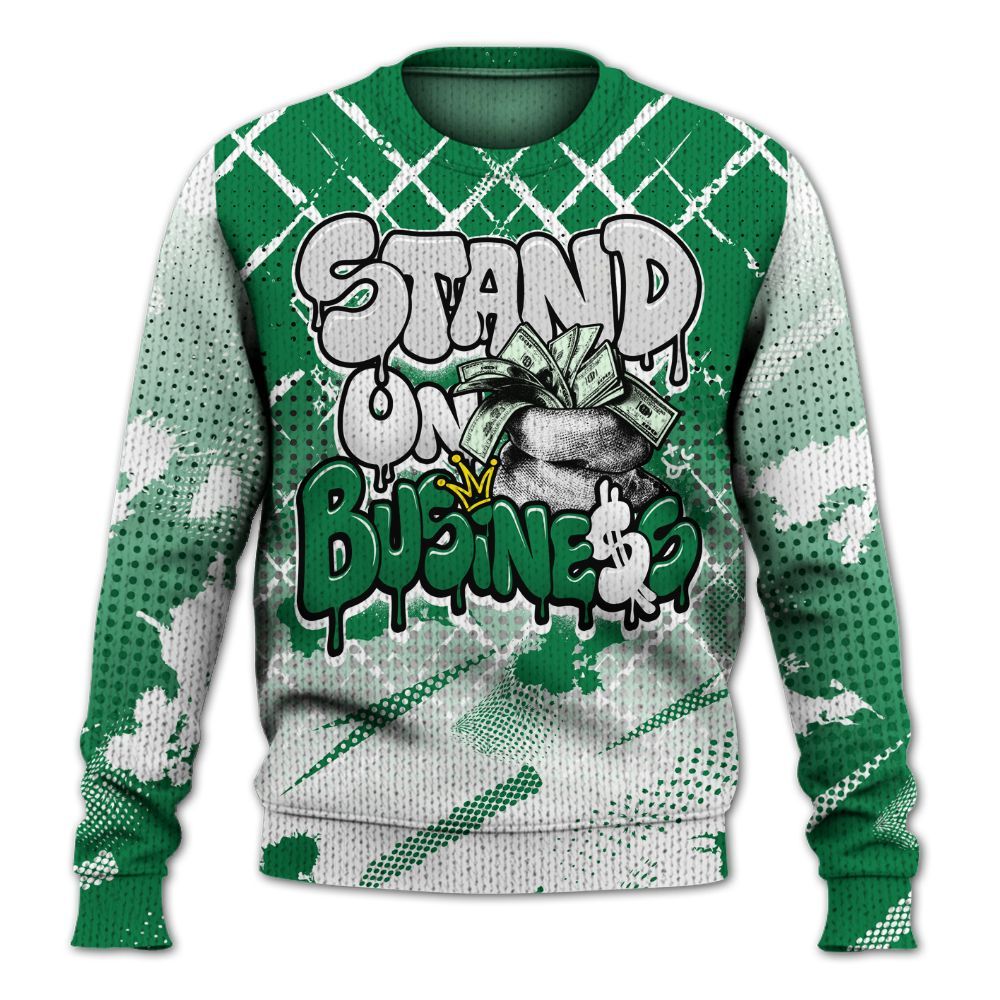 Knitted Sweater To Match Pine Green 13s - Halftone Stand Business Dripping