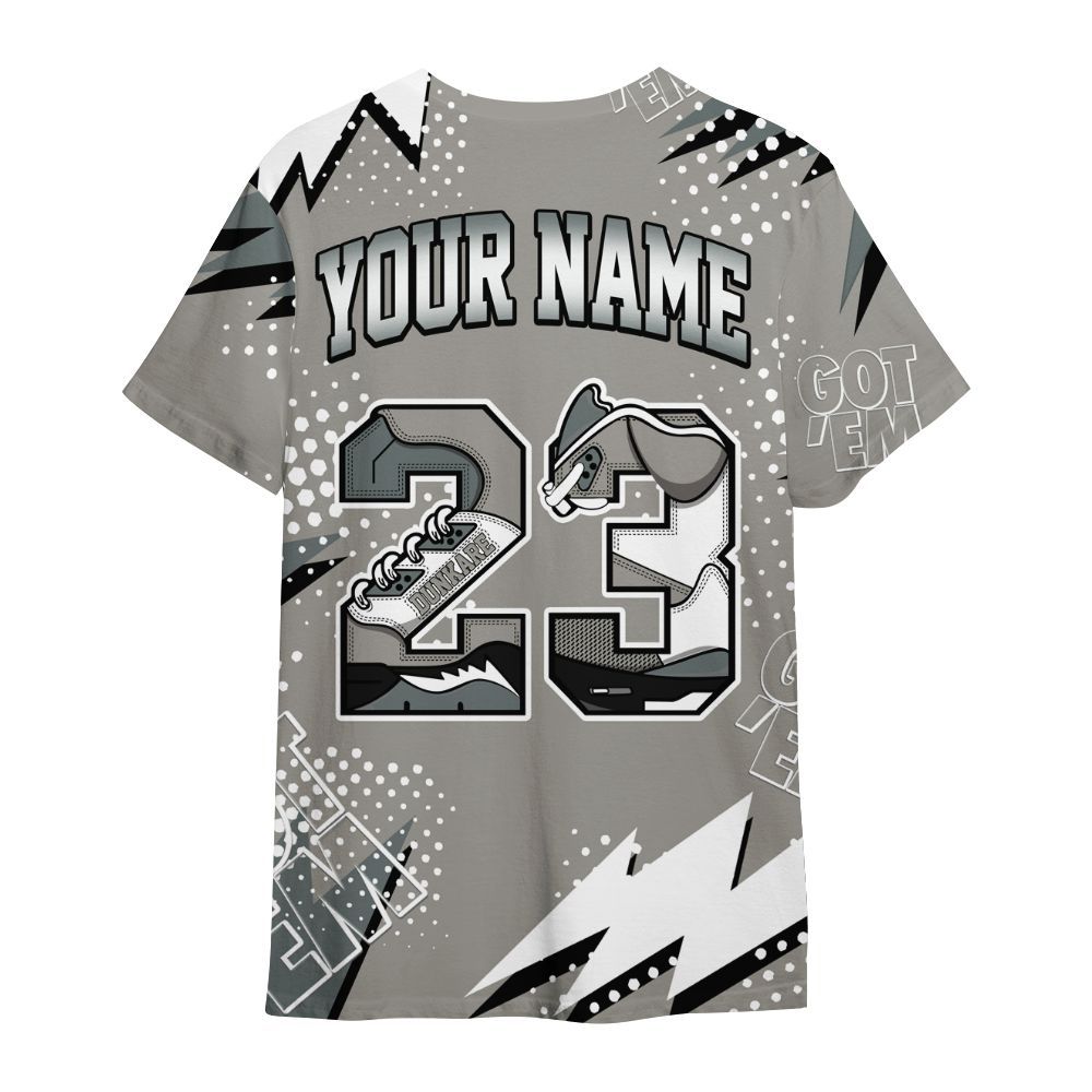 Shirt To Match Cool Grey 9s - Custom Name Number 23 5s All Over Print