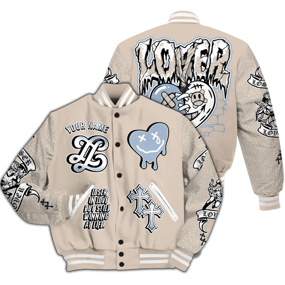 Varsity Jacket To Match Desert Sand 3s - Loser Lover All Over Print
