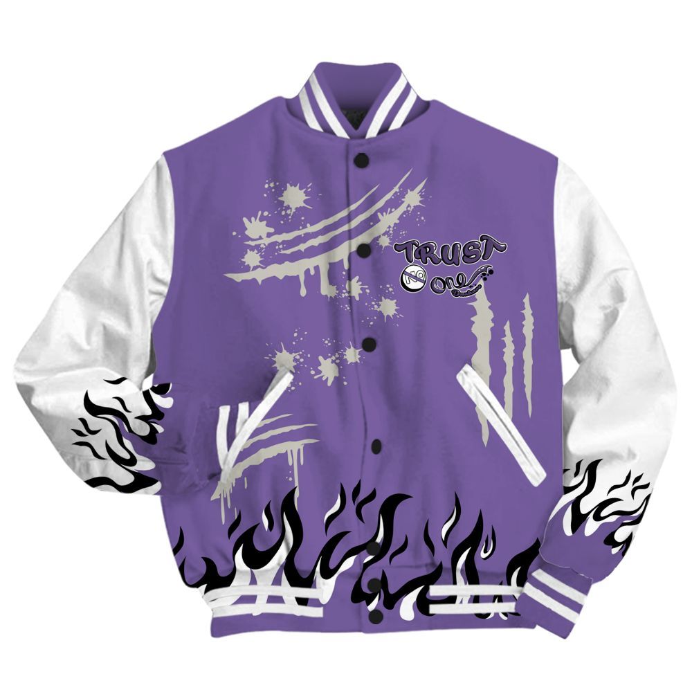 Varsity Jacket To Match Dunk Low Black Raspberry - Graphic Trust No One All Over Print