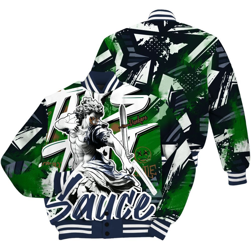 Varsity Jacket To Match Midnight Navy 13s - This That Sauce Retro All Over Print