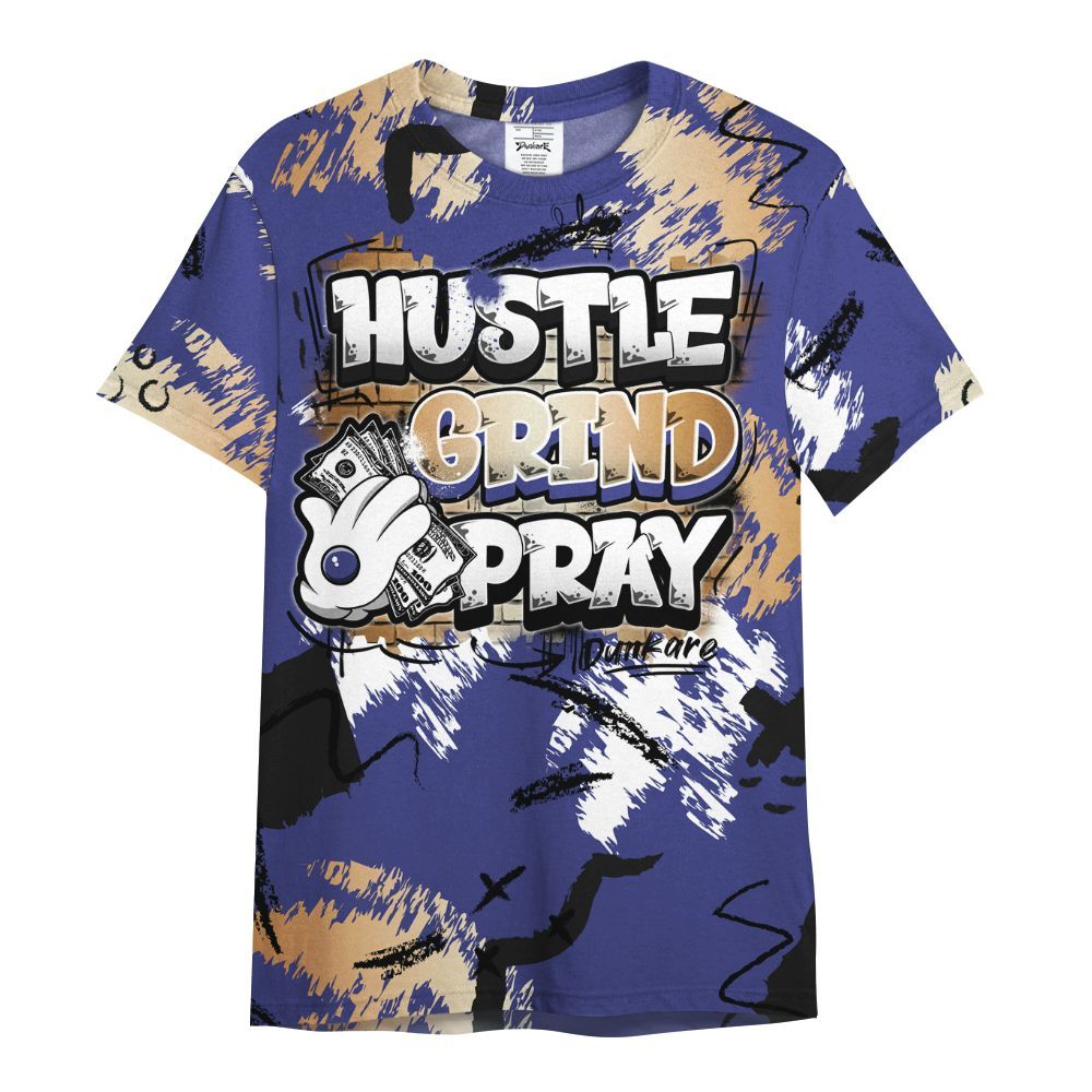Shirt To Match JM Pro Black Concord - Hustle Grind Pray Graphic Street Style All Over Print