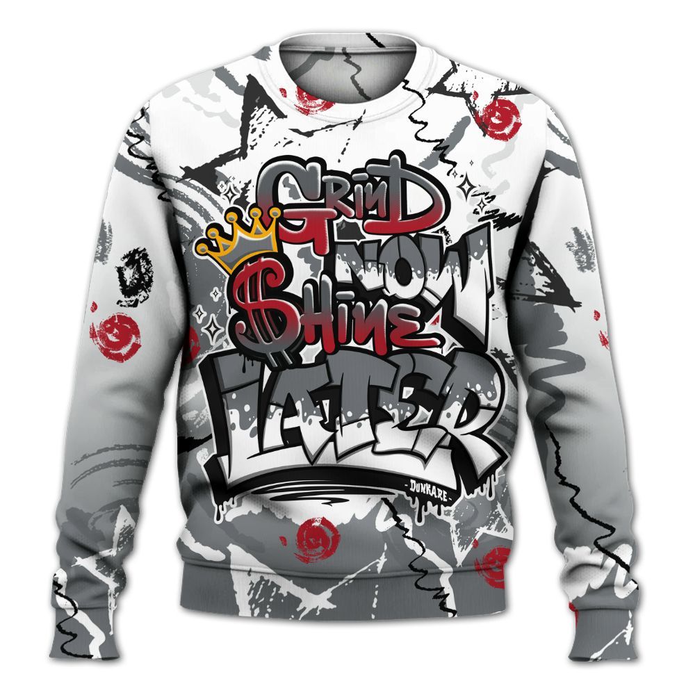 Sweatshirt To Match Retro Fire Red 9s - Grind Shine Later Drip All Over Print