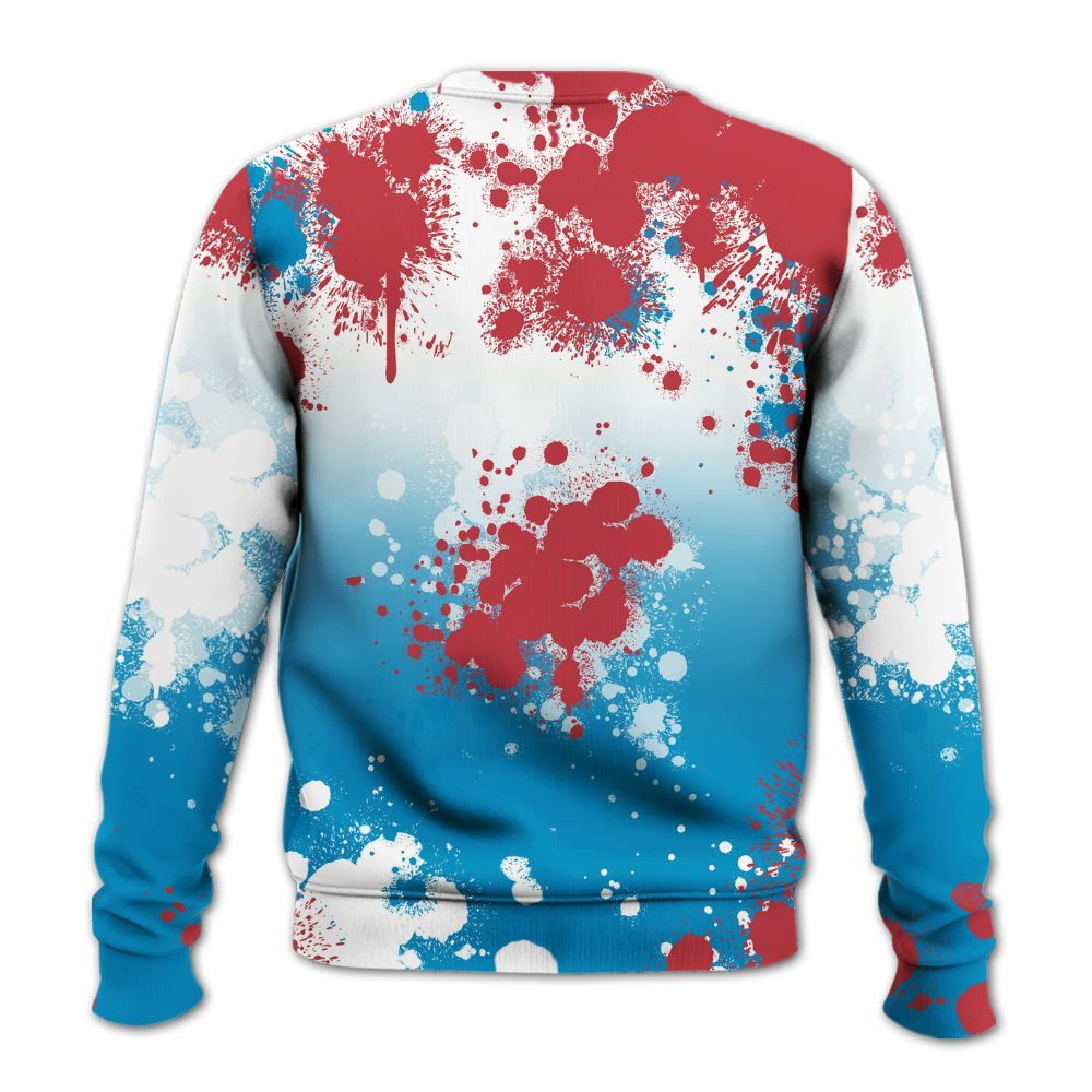 Sweatshirt To Match High OG University Red Dark Powder Blue 1s - Trust No One Scary All Over Print