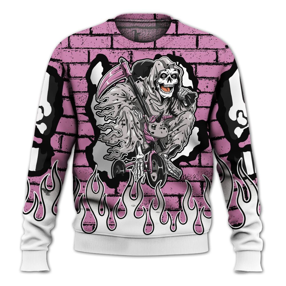 Sweatshirt To Match Neutral Grey Black White Orchid 4s - Self Make Skeleton Crashed All Over Print