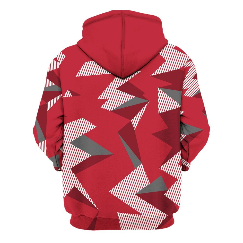 Hoodie To Match Red Flint 13s - Geometric Camouflage Pattern All Over Print