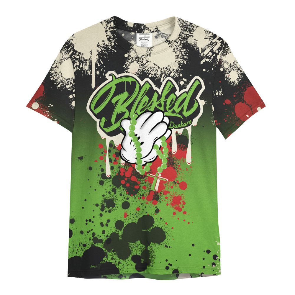Shirt To Match Air Max Waffle SP Action Green - God Blessed Ink Drip All Over Print