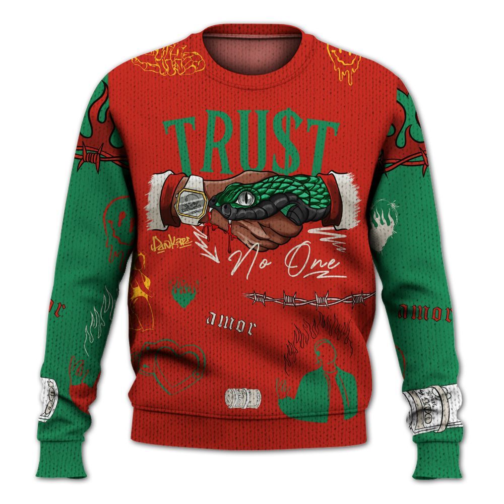Sweater To Match Retro El Vuelo 3s Shirt, Snake Trust No One Graphic