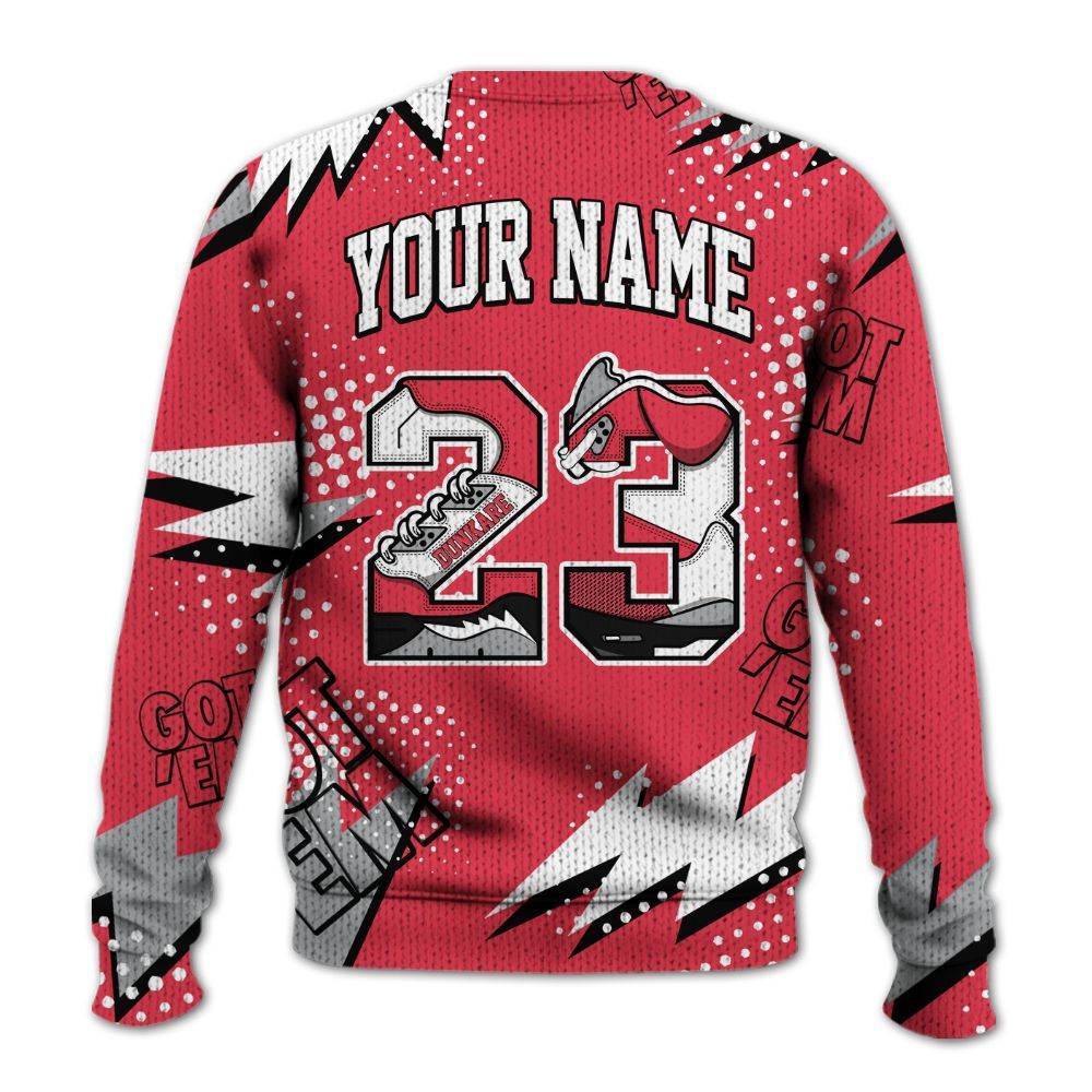 Knitted Sweater To Match Black Cement 3s - Custom Name Number 23 5s