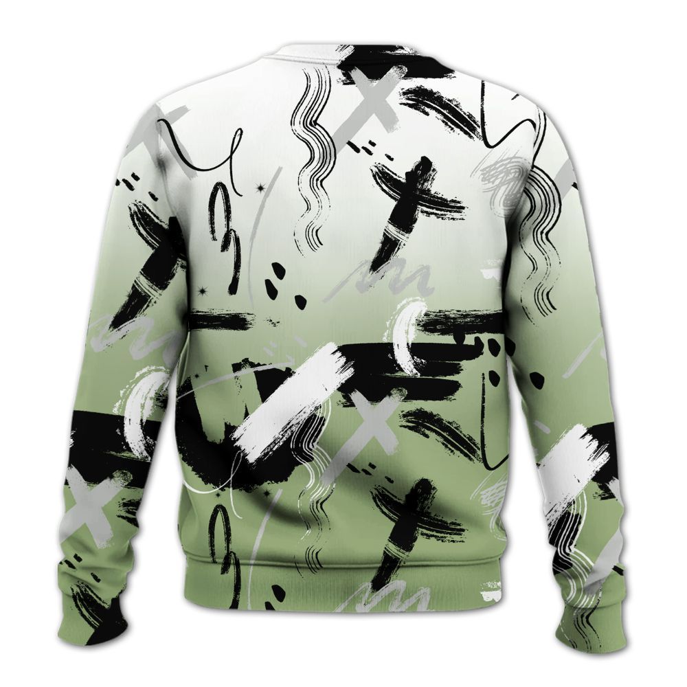 Sweatshirt To Match Oil Green 4s - Money Hustle Grind Pray All Over Print