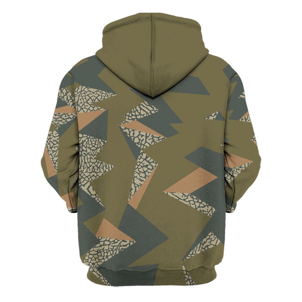 Hoodie To Match Retro Family Affair 3s - Geometric Camouflage Pattern All Over Print