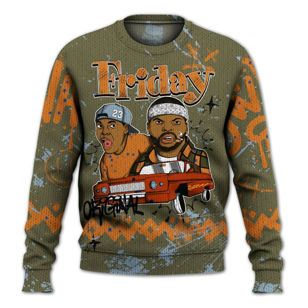 Knitted Sweater To Match Olive 5s - Friday Sneaker Crayon